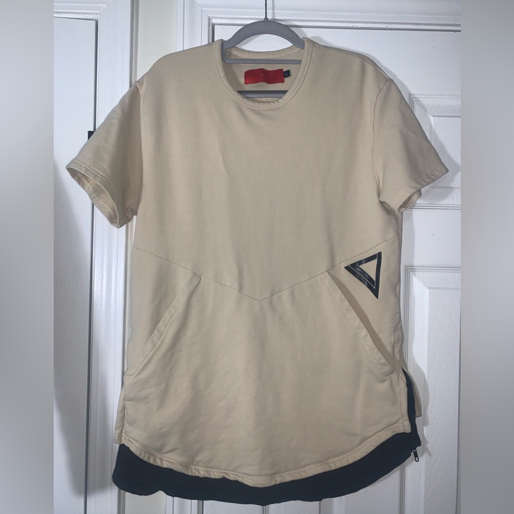 Vie Riche Sweatshirt/ Thick Athletic Tee with Split Hem Zip. Sz L